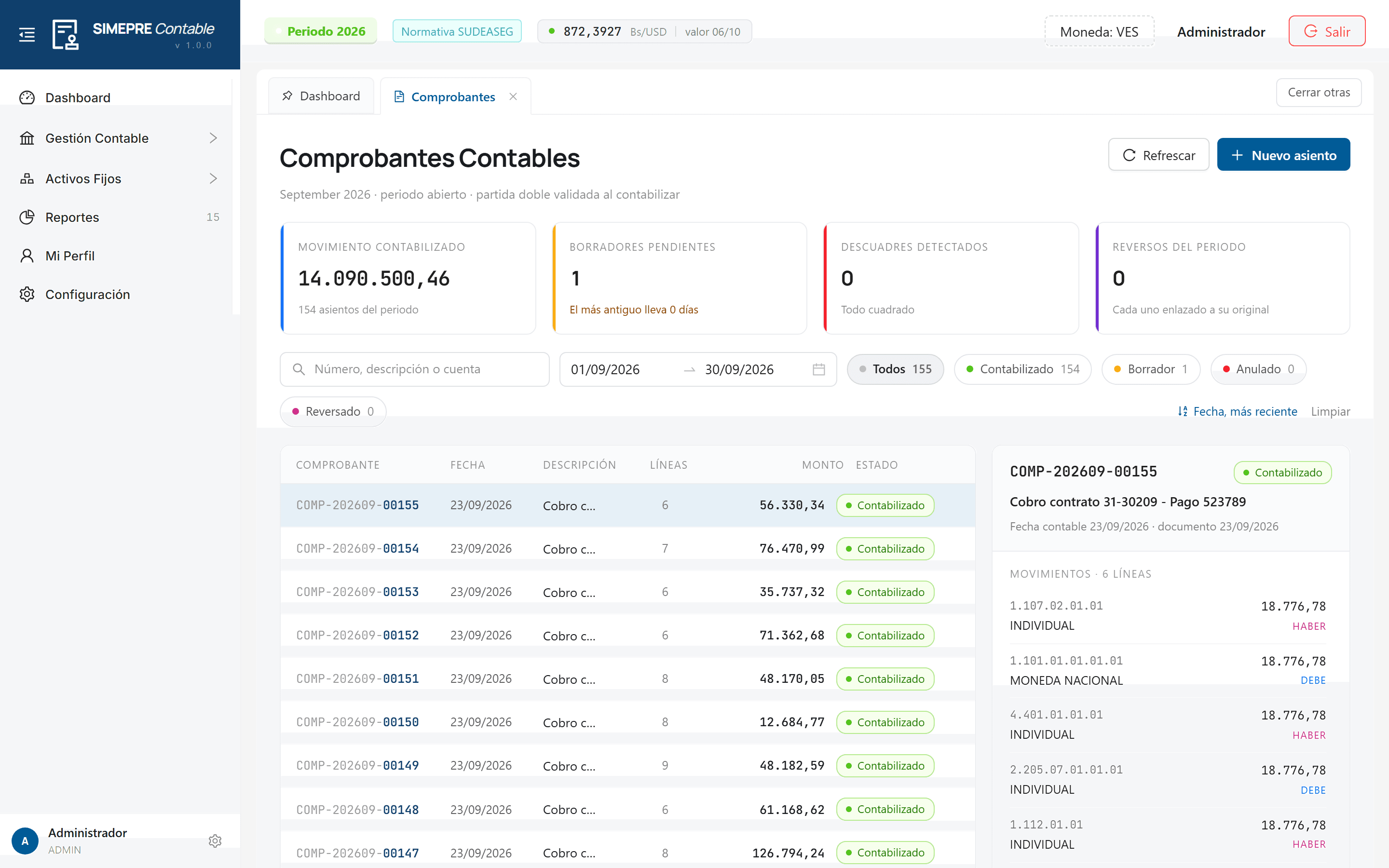 SIMEPRE Contable: Comprobantes